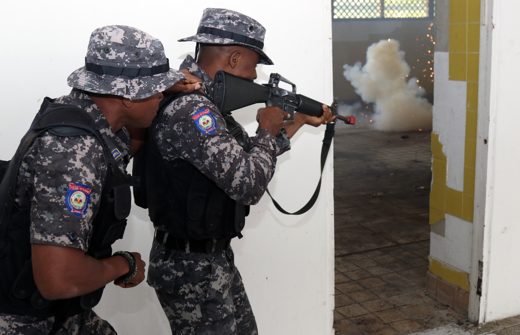 Haiti National Police train during Tradewinds exercise.