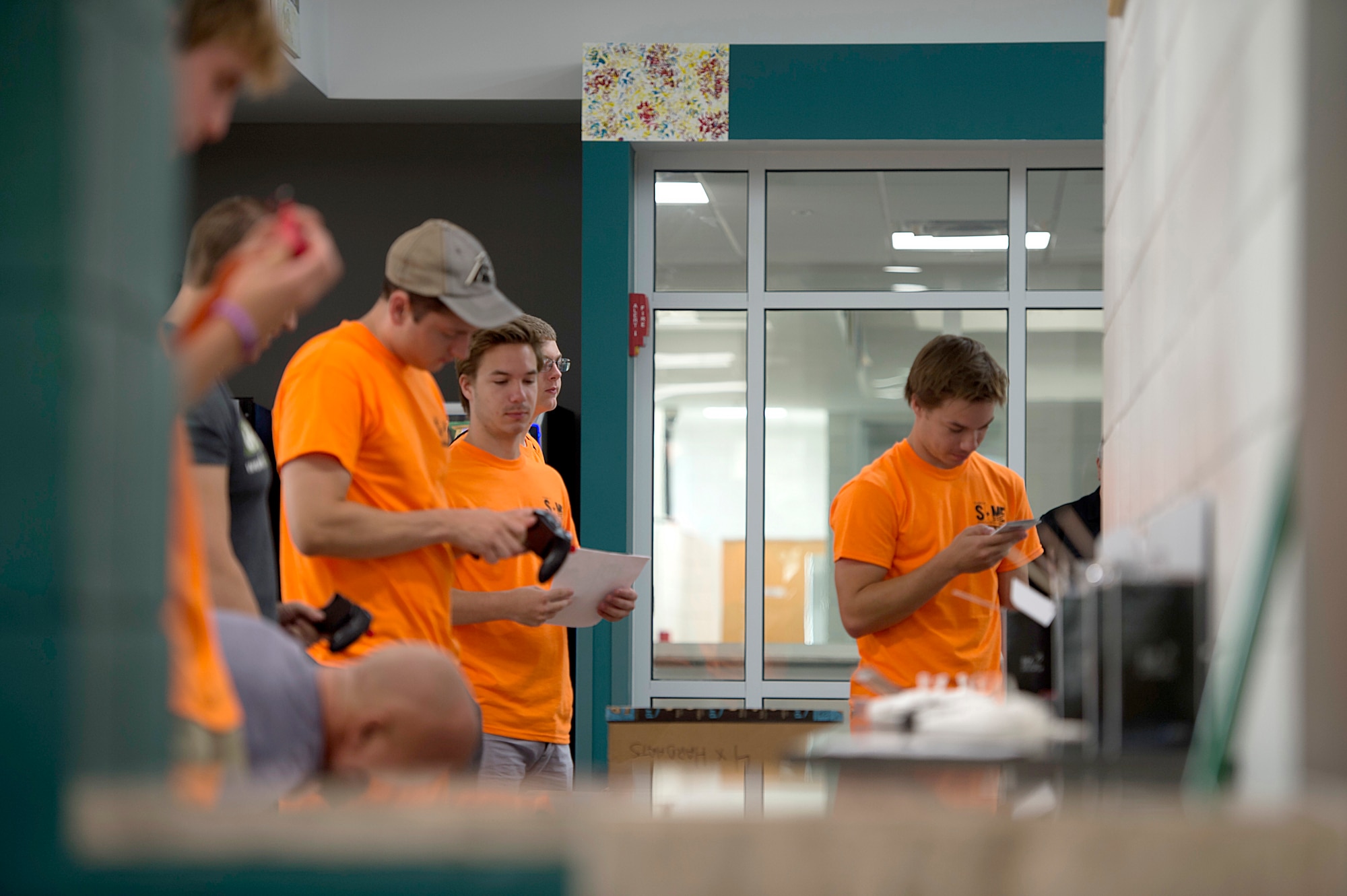 Children at the youth center set up drones at MacDill Air Force Base, Fla., during a Science Technology Engineering and Math camp June 5, 2018.