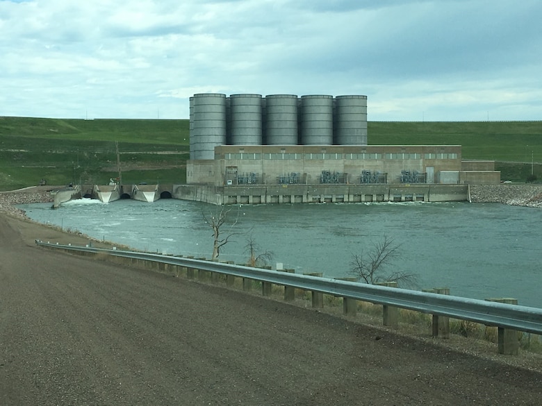 The Garrison Power Plant and regulating tunnels with the 44,000 cfs combined releases