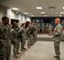 PETERSON AIR FORCE BASE, Colo.—Gen. Jay Raymond, Air Force Space Command commander, speaks to 21st Security Forces Squadron Airmen May 31, 2018, at Peterson Air Force Base, Colorado. During his visit, Raymond witnessed a guard mount formation, acted as an entry controller and familiarized himself with defenders. (U.S. Air Force photo by Staff Sgt. Emily Kenney)