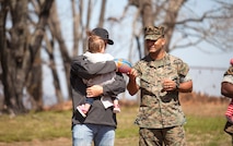 During the event there were activities for the whole family, food and an opportunity to create a human ribbon to recognize the Purple Ribbon Campaign, supporting Domestic Violence Awareness month. (Official USMC Photos by Sgt. Ryan M. Heintzelman)