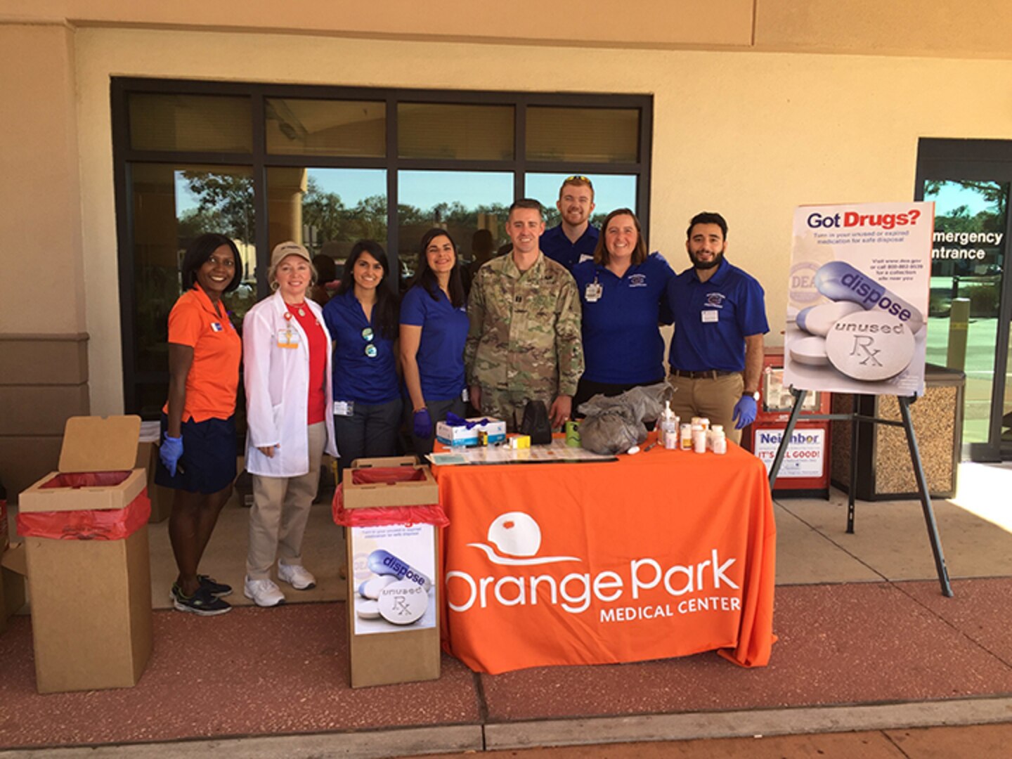 Capt. Michael Coy with the Florida National Guard's Counterdrug Program conducts a "Take Back" event in Orange Park, Florida over the recent weekend.