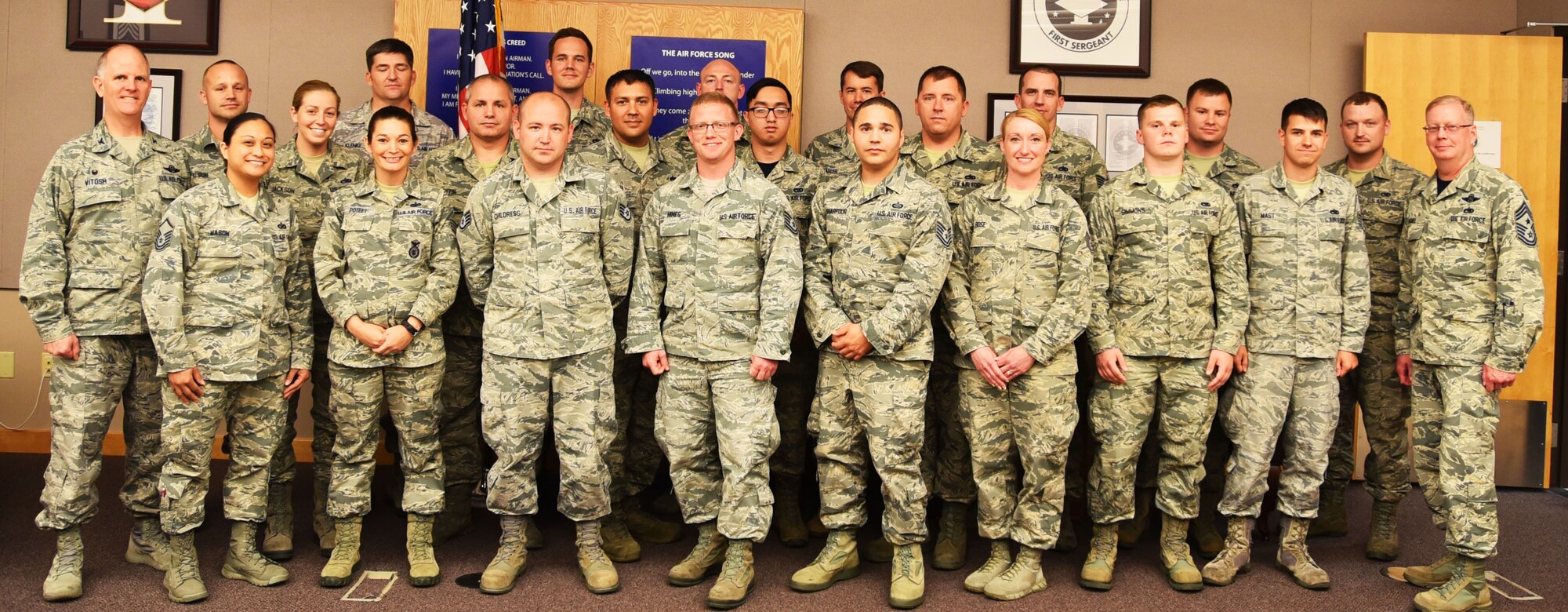Twenty Team McConnnell Airmen graduated from a NCOLDC course, June 8, 2018, at McConnell Air Force Base, Kan. During this course, the students received training from Air Force Reserve military facilitators who provided the Junior NCOs with tools needed to be the tactical leaders to accomplish Air Force mission. The course focused on NCO core competencies including employing military capabilities, individual readiness, managing organizations and resources, strategic thinking, leading people, effective communications and embodying airman culture.
