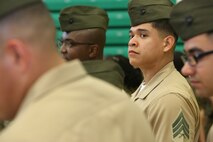 Marines and Sailors with Chemical Biological Incident Response Force, U.S. Marine Corps Forces Command, volunteered their time to conduct a JROTC uniform inspection at St. Charles High School in Waldorf, Md., April 18, 2018. During the inspection the Marines and sailors looked over the students’ uniforms, tested their military knowledge and shared their expertise with the high school students. (Official USMC Photos by Staff Sgt. Santiago G. Colon Jr.)
