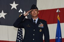 U.S. Air Force Col. Derek O’Malley, 20th Fighter Wing commander, performs his first salute as commander during a change of command ceremony at Shaw Air Force Base, S.C., June, 8, 2018.
