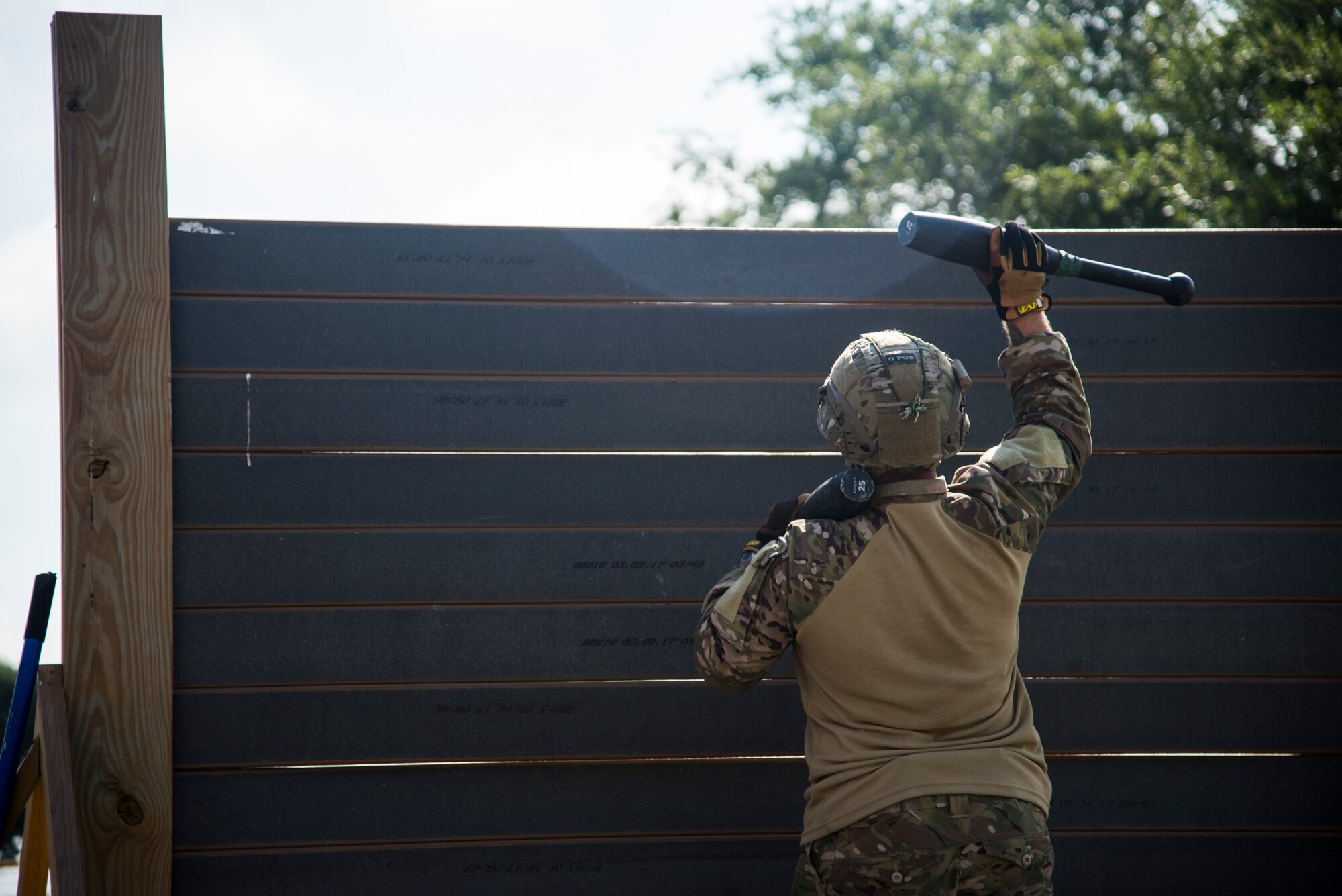 An Explosive Ordnance Disposal member takes part in a fitness study June 5, 2018, at Joint Base San Antonio-Randolph.