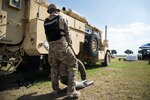 An Explosive Ordnance Disposal member takes part in a fitness study June 5, 2018, at Joint Base San Antonio-Randolph.