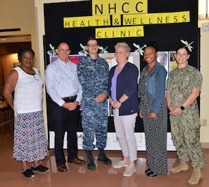 Staff members of the Naval Health Clinic Charleston Wellness Committee were recognized recently for their initiatives that lead to NHCC earning the 2017 Blue-H, Navy Surgeon General’s Health Promotion and Wellness Award, Gold Star.