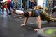 Capt. Sterling Broadhead, logistics readiness officer in the 67th Aerial Port Squadron, completes a pushup during the annual Murph Challenge in the Hess Fitness Center at Hill Air Force Base, Utah, June 3.