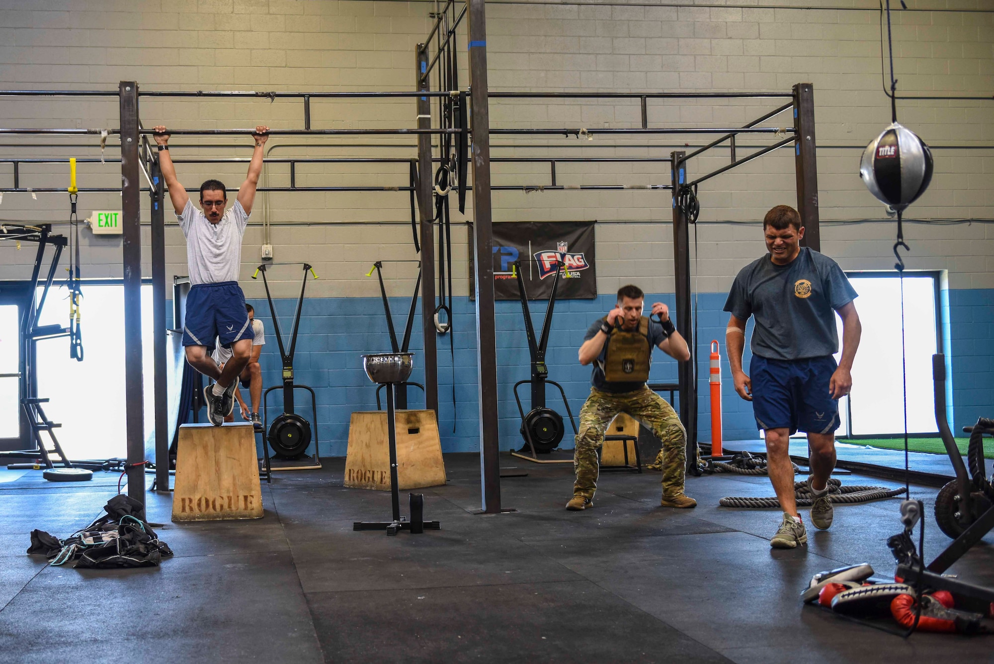 Reservists from the 419th Fighter Wing begin a one-mile run during the annual Murph Challenge in the Hess Fitness Center at Hill Air Force Base, Utah, June 3.