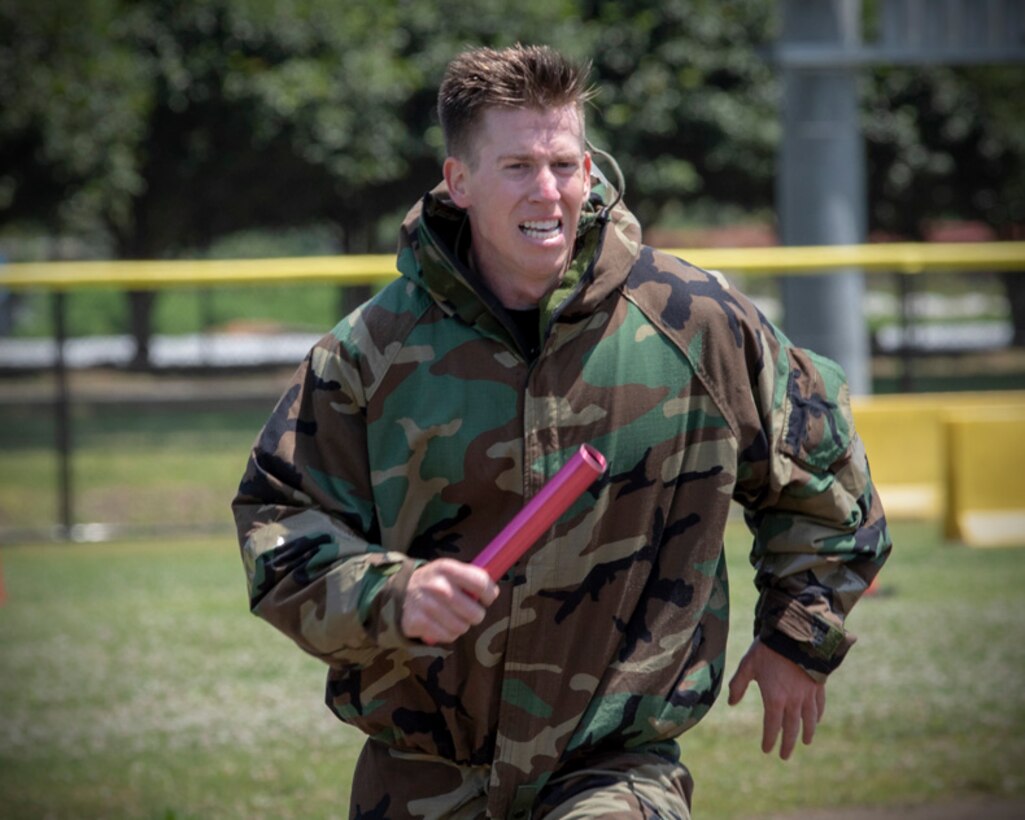 Staff Sgt. Daniel Lanata, 374th Security Forces Squadron patrolman, sprints toward the finish line during an Ability to Survive and Operate (ATSO) Rodeo