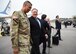 U.S. Secretary of State Mike Pompeo, center, arrives at Osan Air Base, Republic of Korea, June 13, 2018. During his visit, he will meet with senior South Korean and Japanese officials to discuss the U.S.-South Korea alliance, the U.S.-Japan alliance, shared priorities and the next steps in the ongoing, diplomatically-led efforts with the Democratic People's Republic of Korea. (U.S. Air Force photo by Airman 1st Class Ilyana A. Escalona)