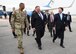 U.S. Secretary of State Mike Pompeo, center, arrives at Osan Air Base, Republic of Korea, June 13, 2018. During his visit, he will meet with senior South Korean and Japanese officials to discuss the U.S.-South Korea alliance, the U.S.-Japan alliance, shared priorities and the next steps in the ongoing, diplomatically-led efforts with the Democratic People's Republic of Korea. (U.S. Air Force photo by Airman 1st Class Ilyana A. Escalona)