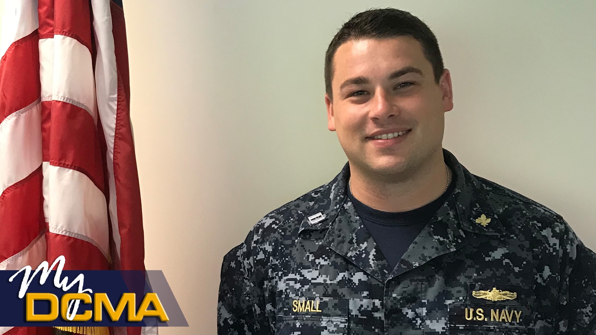 Navy Lt. Andrew Small is a contract administrator at Defense Contract Management Agency Lockheed Martin Moorestown in New Jersey. He has been a part of the DCMA team for a year and a half. (DCMA photo by Navy Lt. Jonathan Bradshaw)