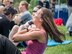 Thomson Reuters employees perform situps. (Air Force Photo/Paul Zadach)