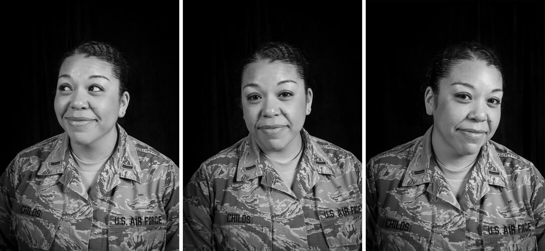 2nd Lt. Melissa Childs from the 128th Air Refueling Wing Headquarters office sits for a portrait before being interviewed for the first "Know Your Military" article series Feb 27, 2018.