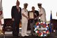 U.S. Navy Capt. M. Muzzafar Khan, Joint Base McGuire-Dix-Lakehurst deputy commander and Naval Support Activity commanding officer, and Gerry P. Little, Director of the Ocean County Board of Chosen Freeholders, receive a proclamation during the 76th Battle of Midway commemoration on Joint Base MDL June 5, 2018. The commemoration is a celebration of the victory during World War II June 4-7, 1942, and was hosted by the 305th Air Mobility Wing at the Westfield Hangar.