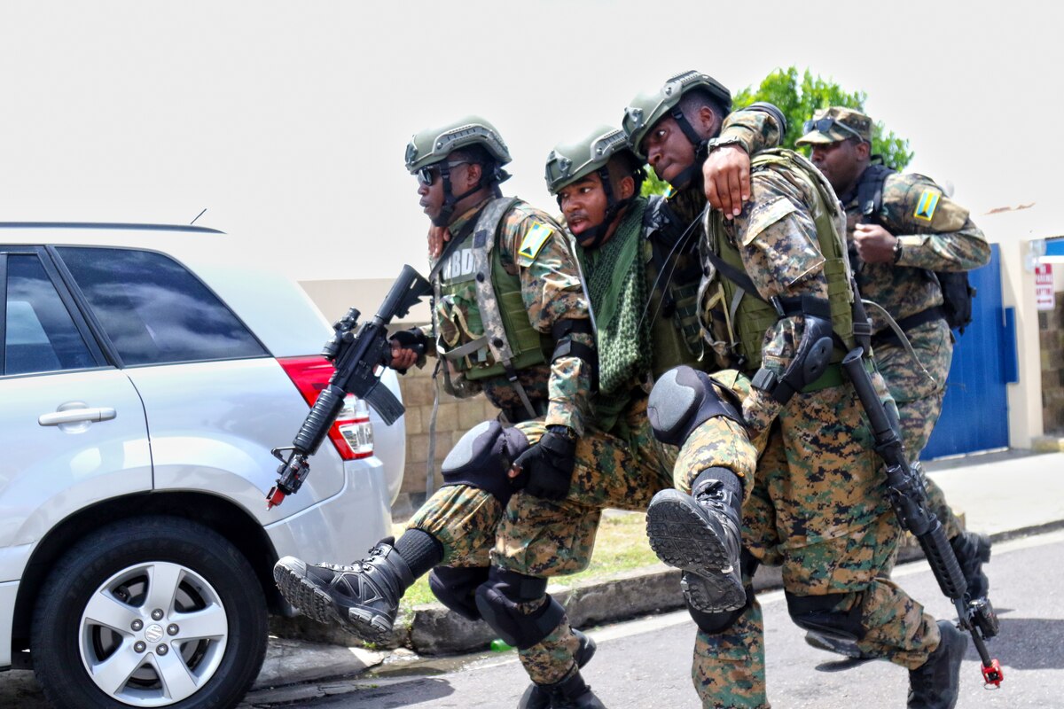 Multinational troops conduct joint training exercise in St. Kitts and Nevis.