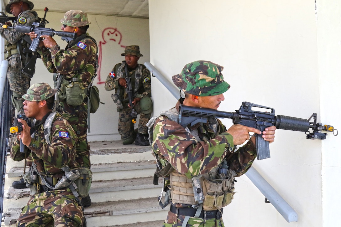 Multinational troops conduct joint training exercise in St. Kitts and Nevis.