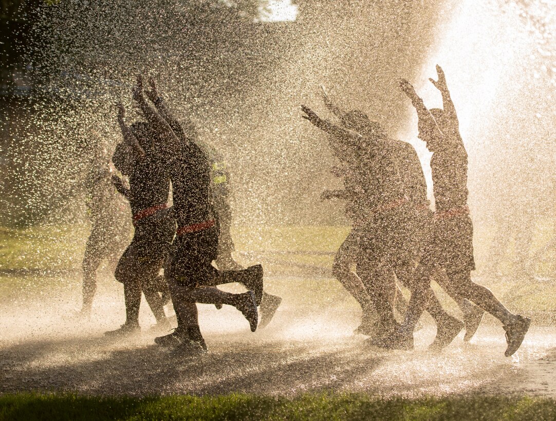 U.S. Army Soldiers participate in the Army 243rd Birthday Run Celebration at Joint Base Langley-Eustis, Virginia, June 14, 2018.