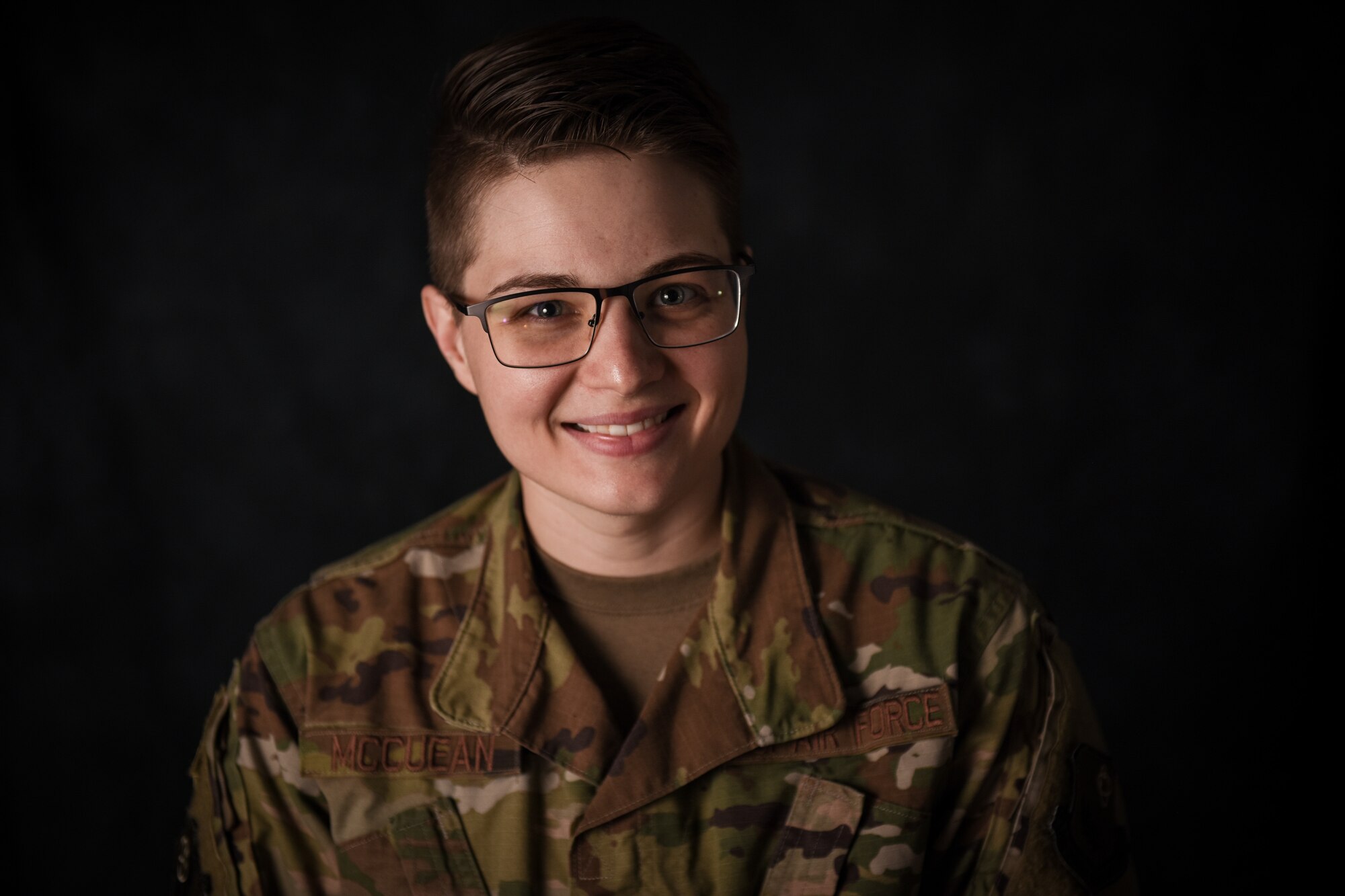 Staff Sgt. Lacey McCuean, a production recruiter and retainer with the 193rd Special Operations Wing, Pennsylvania Air National Guard, poses for a portrait.