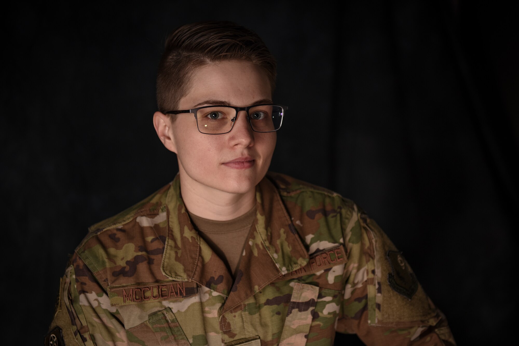Staff Sgt. Lacey McCuean, a production recruiter and retainer with the 193rd Special Operations Wing, Pennsylvania Air National Guard, poses for a portrait.