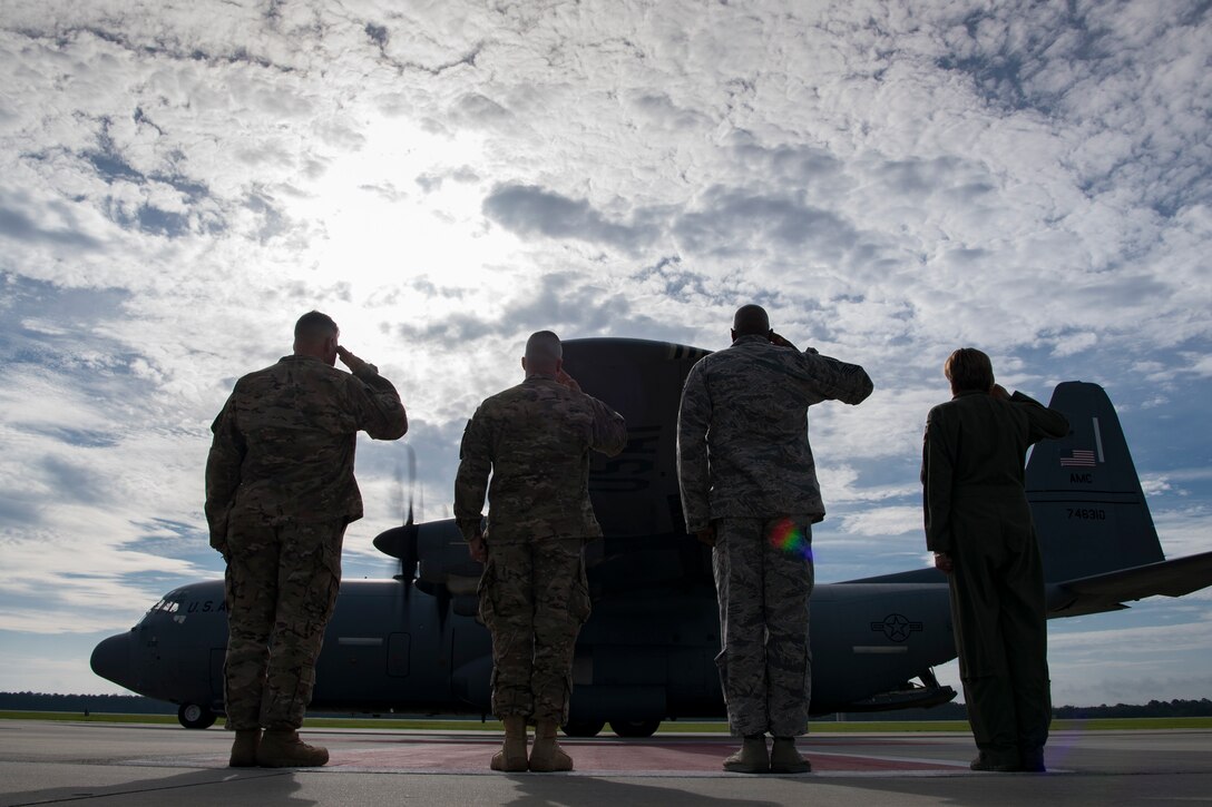 Team Moody leadership greets members of the Joint Civilian Orientation Course 88 (JCOC) upon their arrival to Moody Air Force Base, Ga., June 13, 2018. The mission of JCOC is to increase the public’s understanding of the military through engagements between the armed forces and course members. (U.S. Air Force photo by Senior Airman Daniel Snider)