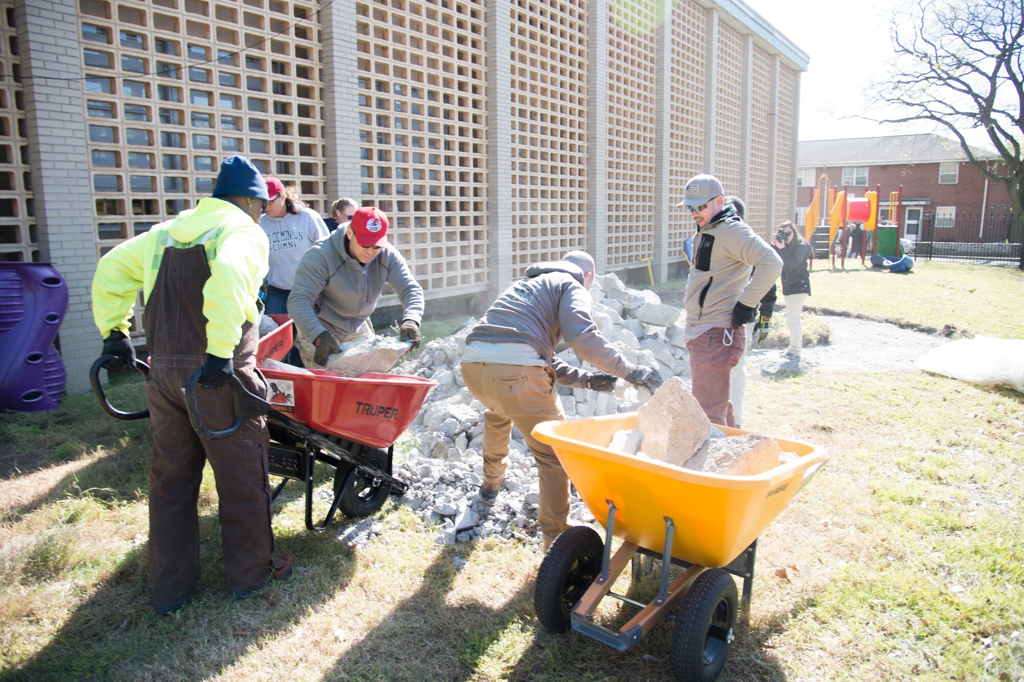 203rd RHS volunteers build playground in Norfolk