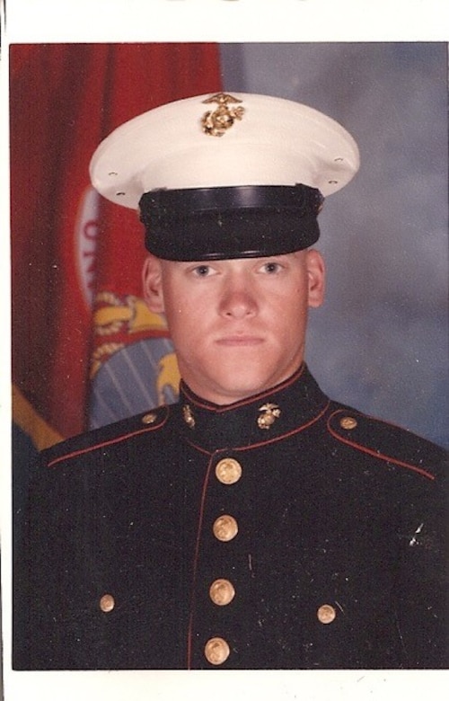 Pvt. Bradley Reilly, heavy equipment operator, poses for his first official military photo at 18 years old in San Diego in1988. (Courtesy photo)