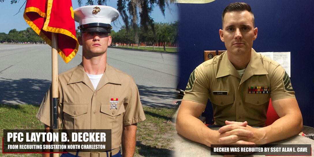 Private First Class Layton B. Decker graduated Marine Corps recruit training June 15, 2018, aboard Marine Corps Recruit Depot Parris Island, South Carolina. Decker was the Honor Graduate of platoon 1040. Decker was recruited by SSgt. Alan L. Cave from Recruiting Substation North Charleston. (U.S. Marine Corps photo by Lance Cpl. Jack A. E. Rigsby)