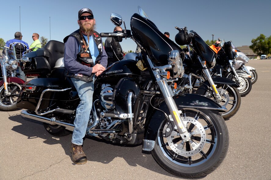 Armondo Izatt, 531 Commodities Maintenance Squadron, awaits the start of the See Me, Save Me safety campaign ride June 14, 2018, at Hill Air Force Base. The purpose of the annual event that takes riders on a circular route through local communities is to motivate motorists to share the road by taking a second look, specifically for motorcyclists and other smaller traffic. (U.S. Air Force photo by Todd Cromar)