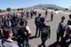 Ride organizers explain the route to motorcyclists during the See Me, Save Me safety campaign ride June 14, 2018, at Hill Air Force Base, Utah. The purpose of the annual event that takes riders on a circular route through local communities is to motivate motorists to share the road by taking a second look, specifically for motorcyclists and other smaller traffic. (U.S. Air Force photo by Todd Cromar)