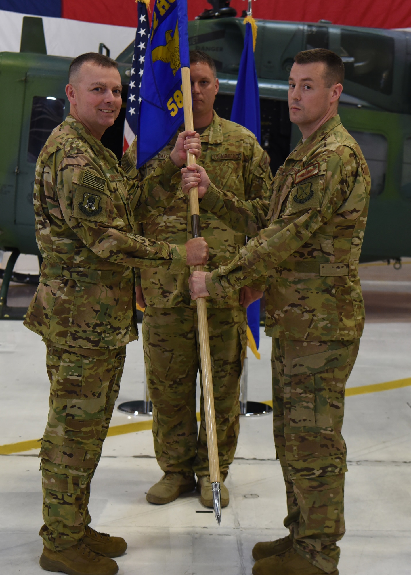 Lt. Col. Todd Springer took command of the 582nd Operations Support Squadron during a change of command ceremony here, June 15, 2018.