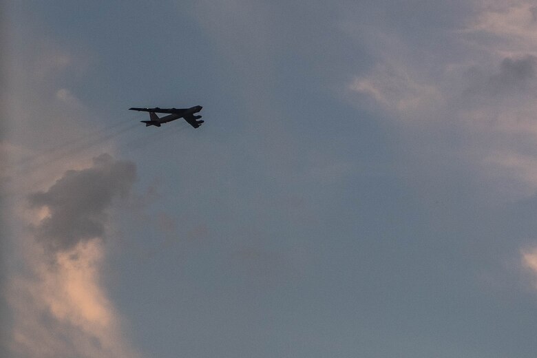 The 96th Bomb Squadron, from the 2nd Bomb Wing, taxis down the runway at Barksdale Air Force Base, La. June 11, 2018. The 96th Bomb Squadron aircraft flew over Étain, France, where the first U.S. combat aerial bombing took place during World War I on June 12, 1918. (U.S. Air Force photo by Airman 1st Class Sydney Campbell)