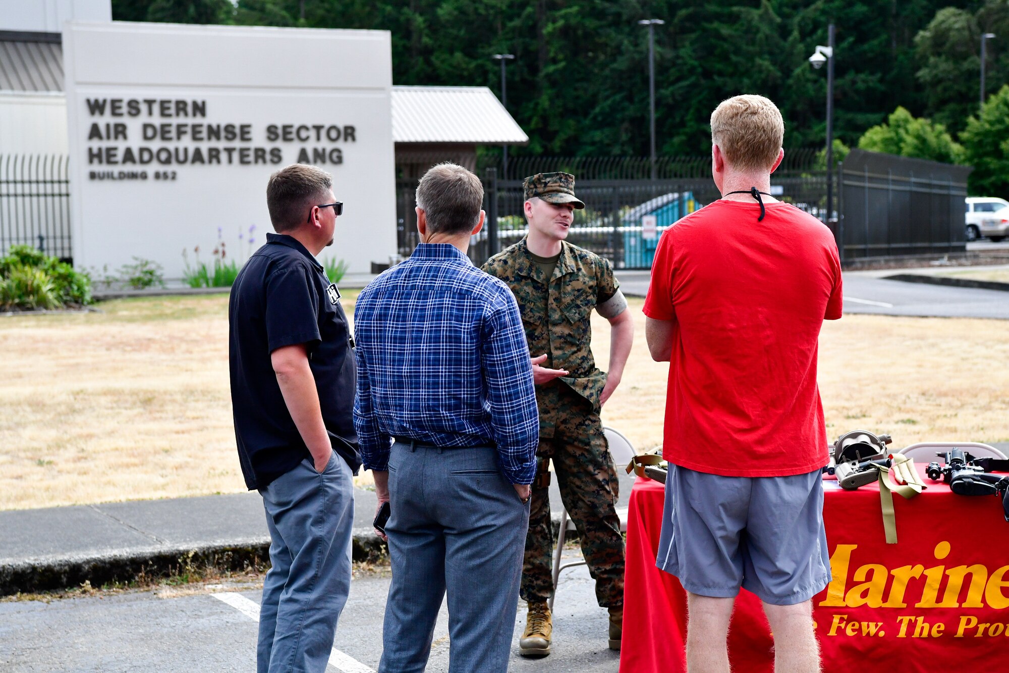 As part of the Employer Support of the Guard and Reserve (ESGR) Bosslift program, civilian employers interact with the U.S. Marine Corps Reserves June 7, 2018.  (U.S. Air National Guard photo by Capt. Colette Muller)