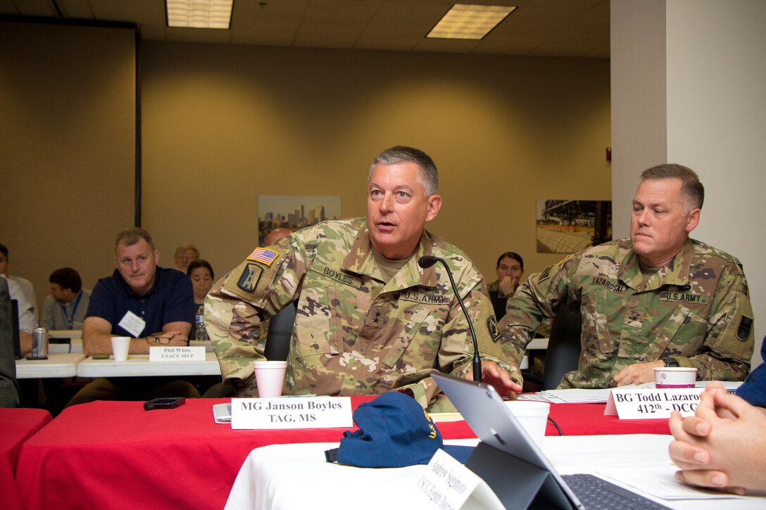 The U.S. Army Corps of Engineers Mississippi Valley Division holds an Interagency Hurricane Table-Top Exercise in Vicksburg, Miss., June 14, 2018.