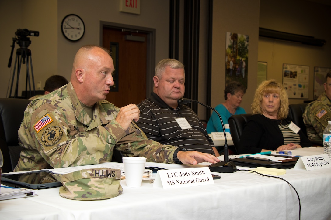 The U.S. Army Corps of Engineers Mississippi Valley Division holds an Interagency Hurricane Table-Top Exercise in Vicksburg, Miss., June 14, 2018.