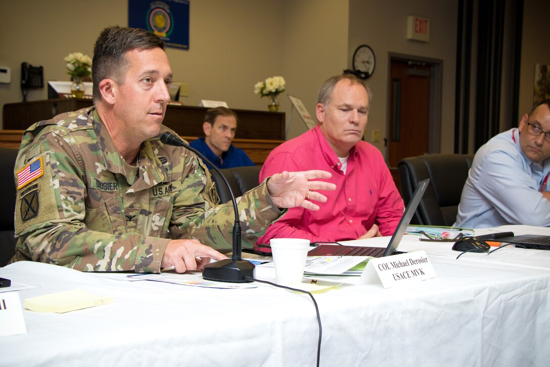 The U.S. Army Corps of Engineers Mississippi Valley Division holds an Interagency Hurricane Table-Top Exercise in Vicksburg, Miss., June 14, 2018.
