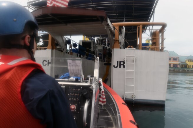 Coast guard boats conduct training off the Bahamas