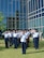 72nd Dental Squadron Commander Col. Dawn Wagner served as the formation commander of 72nd Medical Group members during the change of command ceremony June 11. Formation members rendered their last salute to outgoing commander Col. Christopher Grussendorf and their first salute to their new commander Col. Jennifer Trinkle during the ceremony.