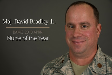 Maj. David Bradley, Jr., a perioperative clinical nurse specialist assigned to the 59th Medical Wing, was the recipient of Brooke Army Medical Center’s 2018 Advanced Practice Registered Nurse of the Year Award May 7 at Joint Base San Antonio-Lackland. The annual award is presented to the nominee who has made a significant impact on the San Antonio military medical mission.