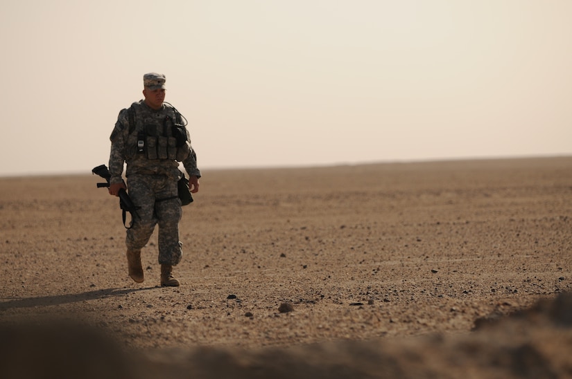 Third Army soldiers receive a safety brief prior to the warrior drills event in the "Best Warrior" NCO/Soldier of the Year competition at Camp Buerhing, Kuwait. The yearly competition tests the competing soldiers' aptitude, physical fitness and assessed them in warrior tasks and battle drills relevant to today's operating environment.