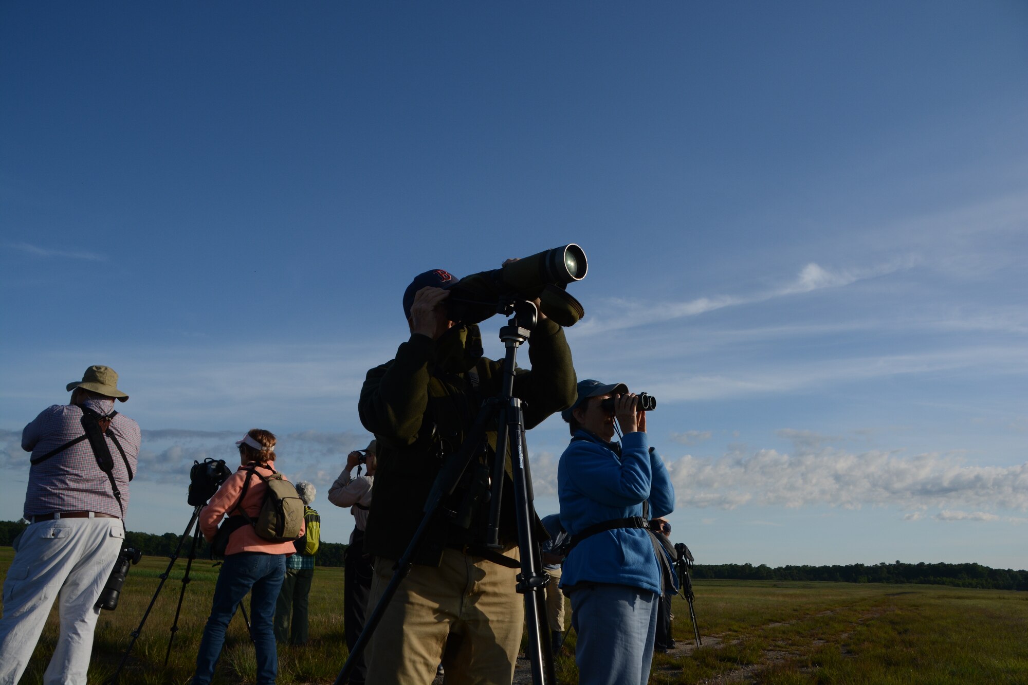 Members from three Massachusetts bird clubs visited Westover Air Reserve Base to see two rare species of birds. Westover's large grassland provides a suitable habitat for these birds. (U.S. Air Force photo by Senior Airman Max Goldberg