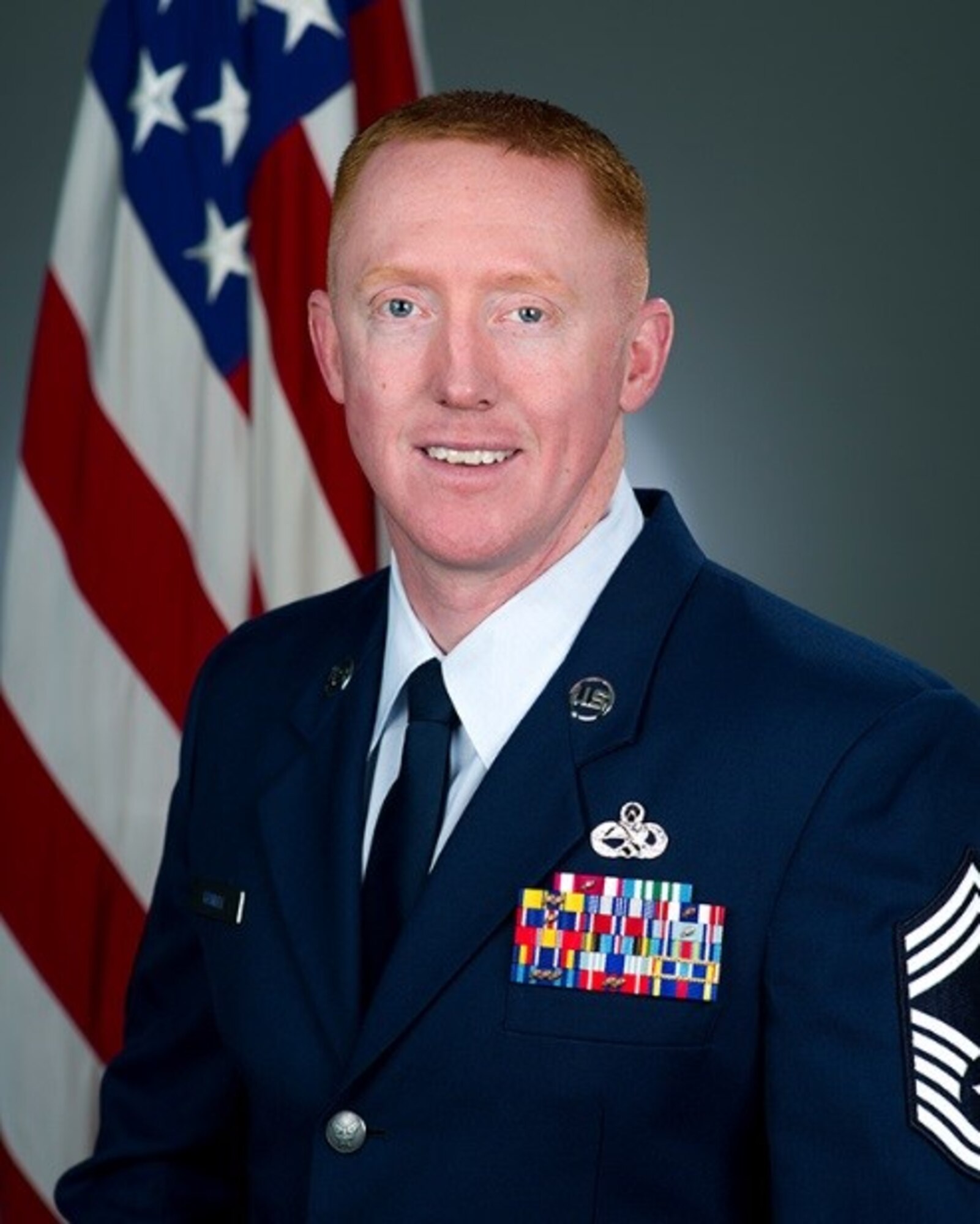 Chief Master Sgt. Wesley Keville, 860th Aircraft Maintenance Squadron, poses for an offiical photo. (Courtesy Photo)