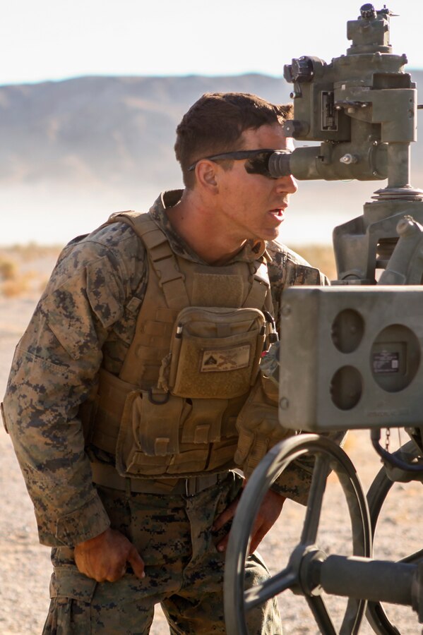 Cpl. McDaniel, with Mike Battery, 3rd Battalion, 14th Marine Regiment, 4th Marine Division, plays an integral role in the setup of the M777 Howitzer for a direct fire shoot exercise in Twentynine Palms, California, as apart of Integrated Training Exercise 4-18, June 13, 2018. ITX 4-18 is a live-fire and maneuver combined arms exercise designed to train battalion and squadron-sized units in tactics, techniques, and procedures required to provide a sustainable and ready operational reserve for employment across the full spectrum of crisis and global employment.