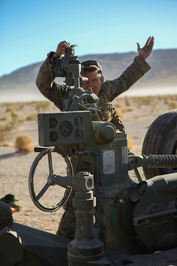 Marines with Mike Battery, 3rd Battalion, 14th Marine Regiment, 4th Marine Division, set up the M777 Howitzer for a direct fire shoot exercise in Twentynine Palms, California, as apart of Integrated Training Exercise 4-18. ITX 4-18 is a live-fire and maneuver combined arms exercise designed to train battalion and squadron-sized units in tactics, techniques, and procedures required to provide a sustainable and ready operational reserve for employment across the full spectrum of crisis and global employment.