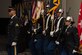 The U.S. Army Fort Eustis Color Guard presents the colors during the Army Birthday Ball at the Colonial Williamsburg Lodge, in Williamsburg, Virginia, June 16, 2018.