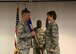 Col. Douglas Strawbridge, commander of the 911th Airlift Wing  and Col. Karen Steiner, commander of the 911th Aeromedical Staging Squadron , salute each other during an assumption of command ceremony at the Pittsburgh International Airport Air Reserve Station June 2, 2018. Steiner assumed command of the Aeromedical Staging Squadron during the ceremony. (U.S. Air Force Photo by Senior Airman Grace Thomson)