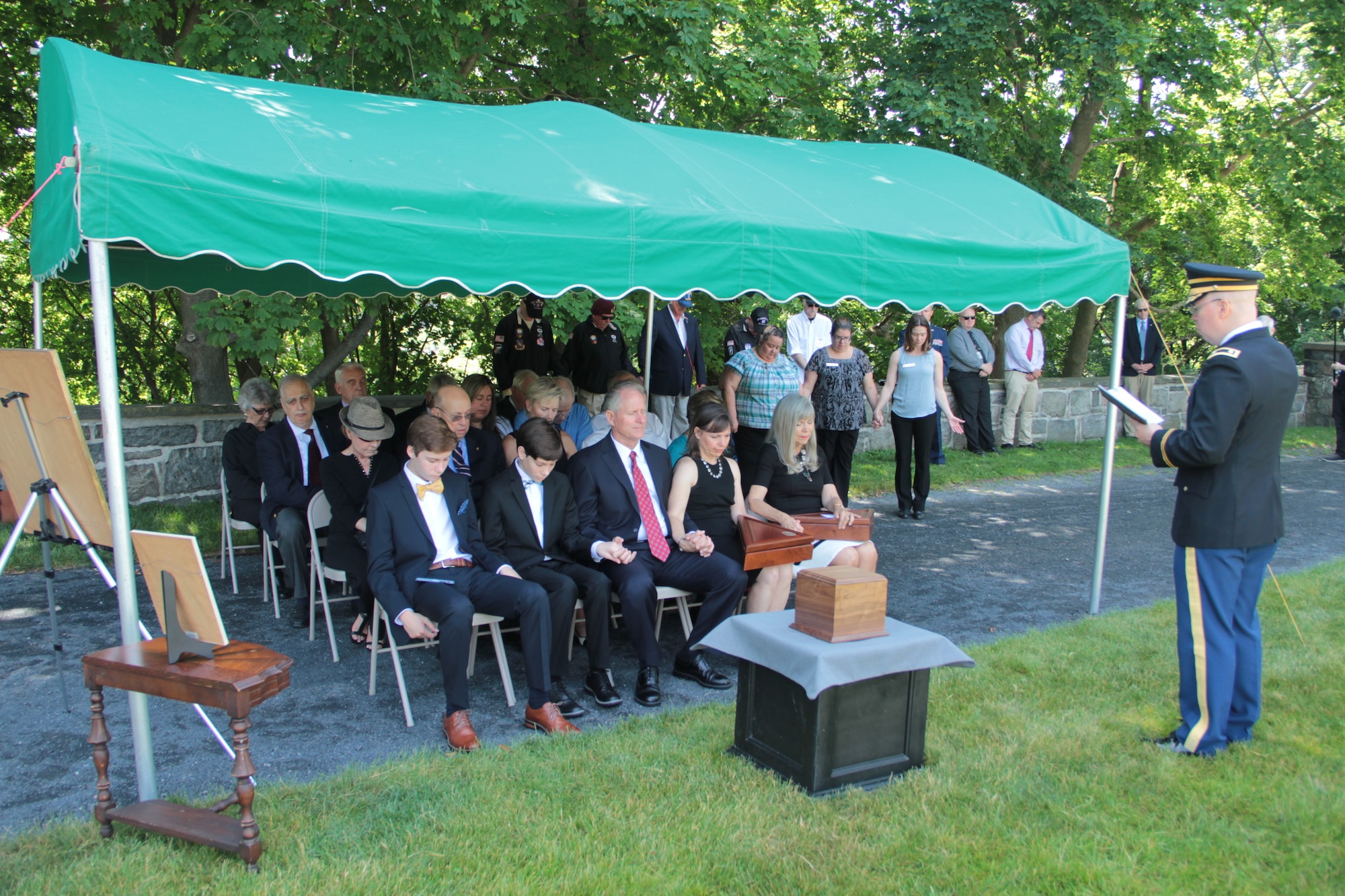 Lt. Col. Robert Marsi, West Point Garrison chaplain, led those gathered in prayer at the conclusion of the ceremony and noted what an honor it was to celebrate the life of Maj. White, “an American Hero.” (Courtesy photo)