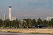 Capt. Jesse Loya, 391st Fighter Squadron pilot, steps into an F-15E Strike Eagle during Green Flag West, June 13, 2018, at Nellis Air Force Base, Nev. The 391st FS participated in the Green Flag exercise to enhance readiness by training on Close Air Support over the National Training Center, Fort Irwin, Calif. (U.S. Air Force photo by Airman 1st Class JaNae Capuno)